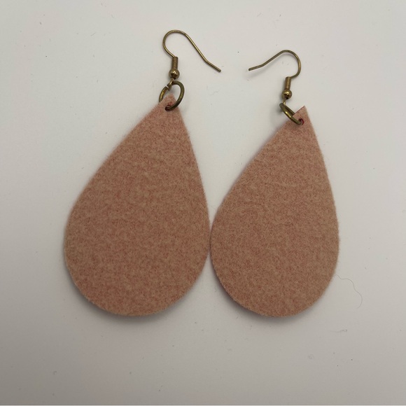 Adorable Red Raindrop Faux Leather Earrings - Picture 2 of 4